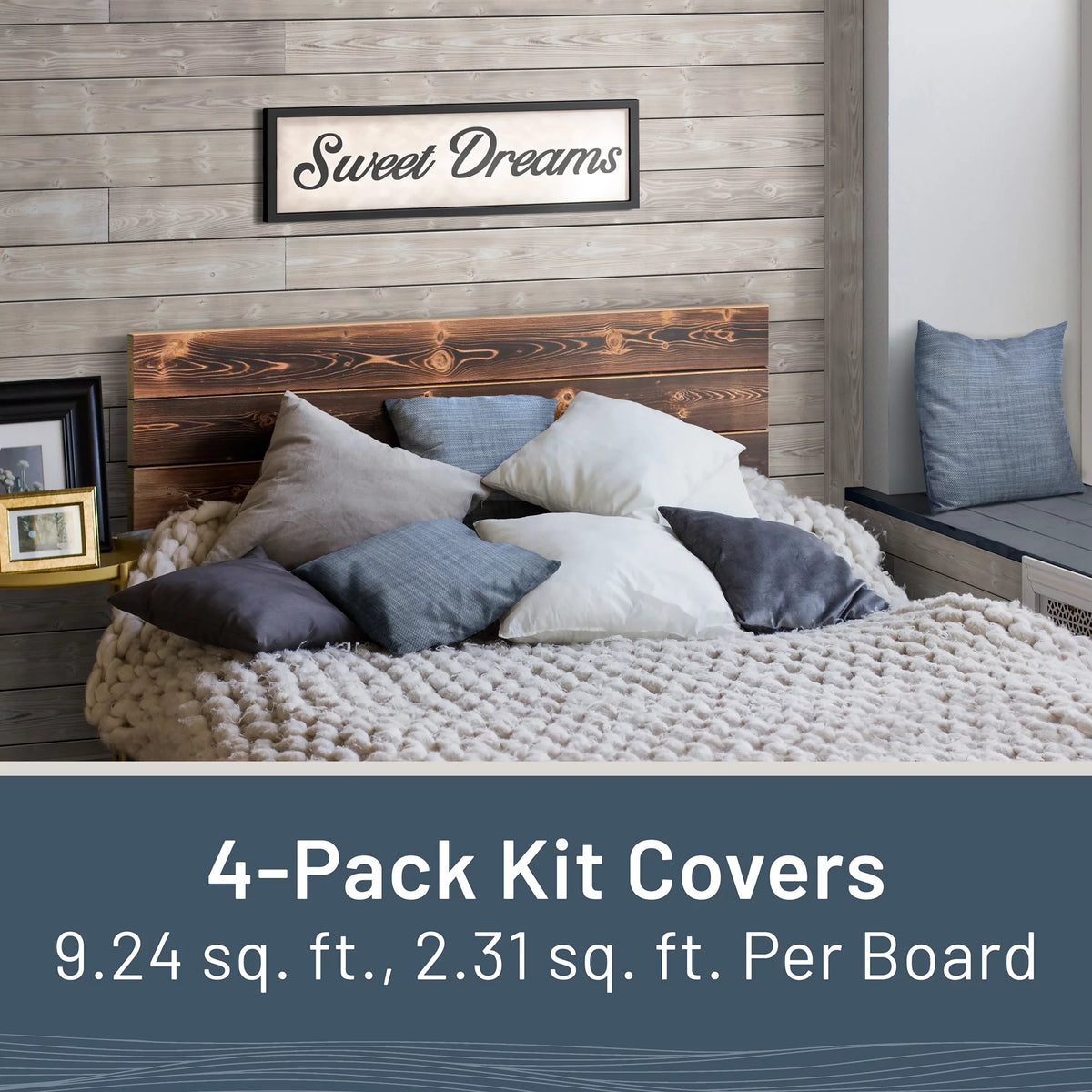 Charred Wood Shiplap Boards 4-Pack Smoke White V1865