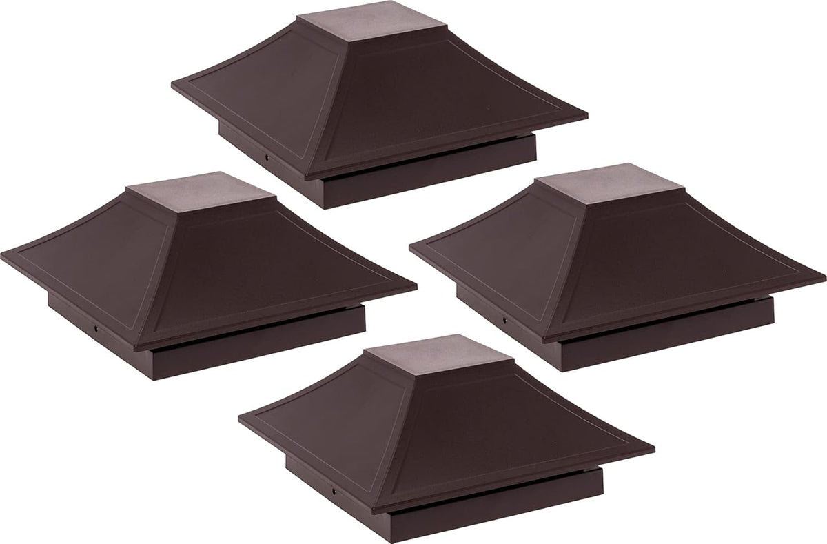 8 Pack Black Post Cap Cover for 4x4 Wood Posts D9738