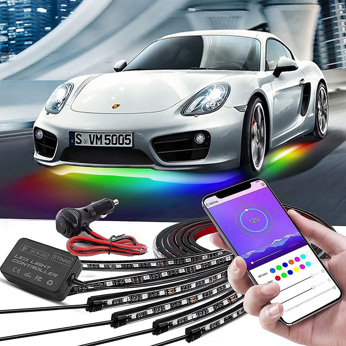 Bluetooth Dream Color Chasing Strip Lights Kit D64957