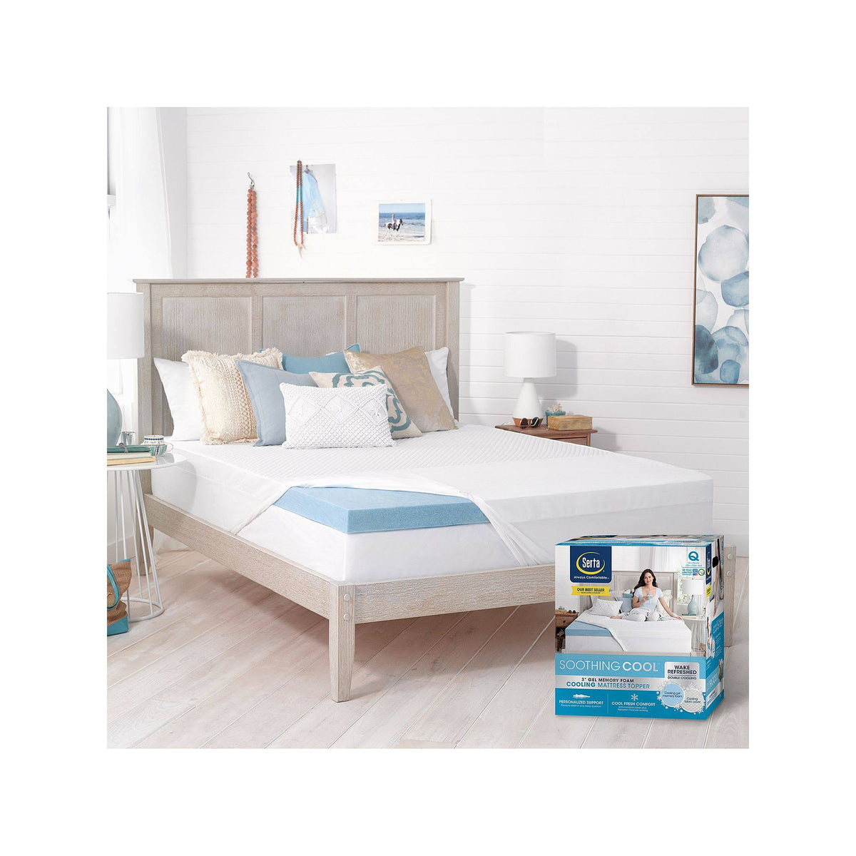 3-Inch White King Memory Foam Mattress Topper Y91889