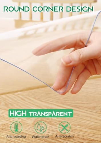 Clear Plastic Table Cover Protector 1.5mm Thick PVC Tablecloth A898