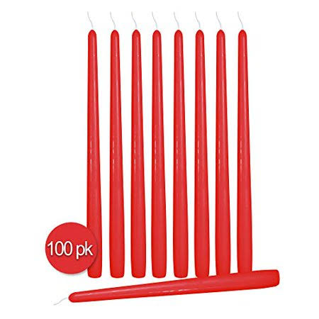 12 inch Red Dripless Taper Candles 100 Pack F79109