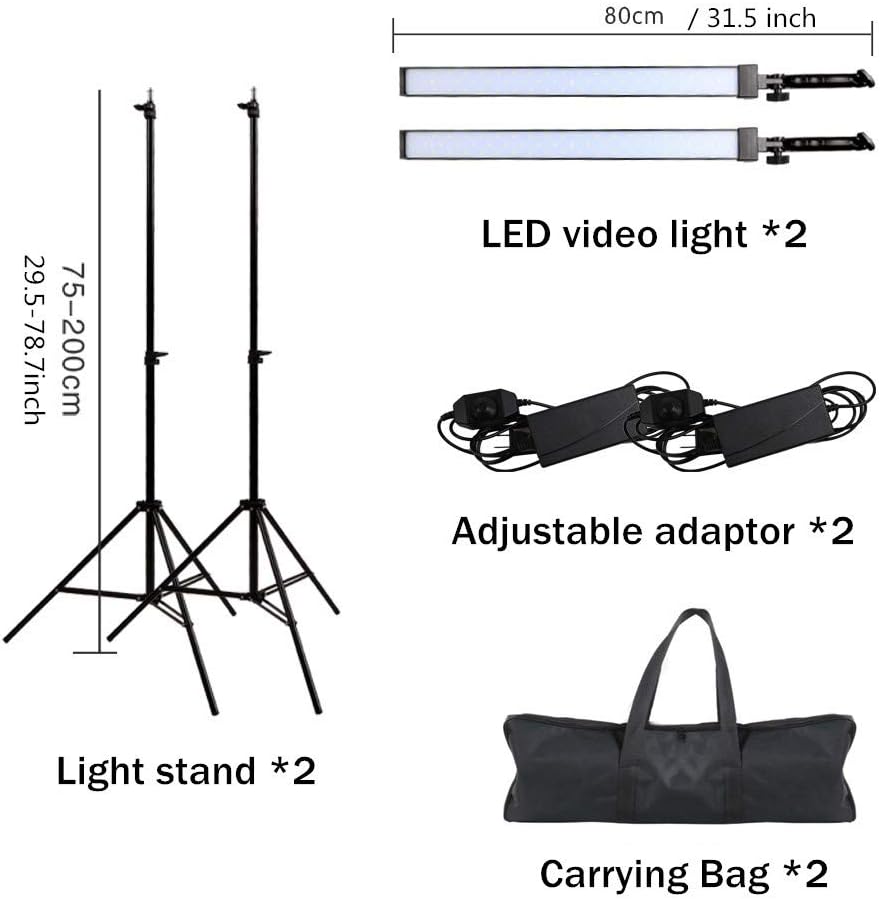 2x36W Dimmable 5600K LED Video Light with Tripod Stand T35955