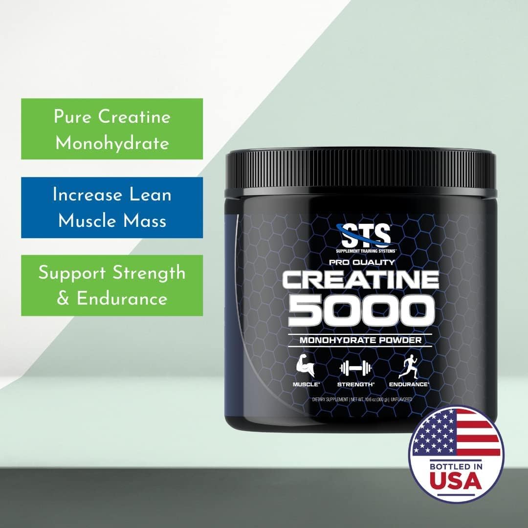 100% Pure Creatine Monohydrate Powder, 300 Grams, 60 Servings O43614