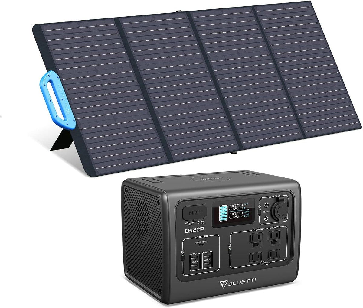 700W 537Wh Portable Power Station with 120W Foldable Solar Panel X88523