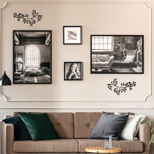 2 Pieces Metal Tree Leaf Wall Decor Wrought Iron Scroll Sculptures N8742