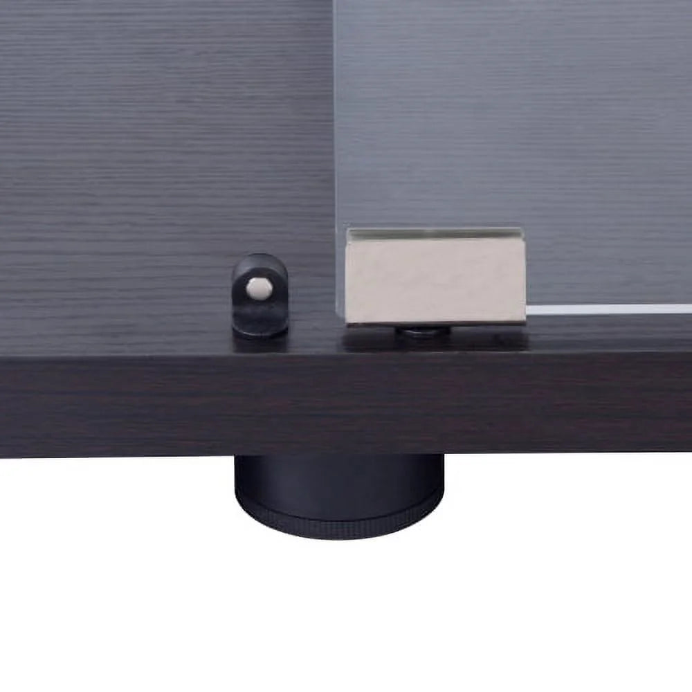 Black Glass Display Cabinet with 3 Shelves E375385