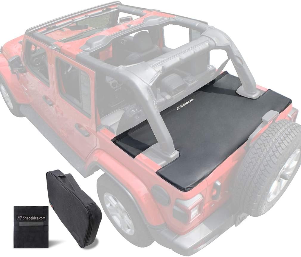 Black Vinyl Tonneau Cover for Jeep Wrangler JLU 4 Door H1116