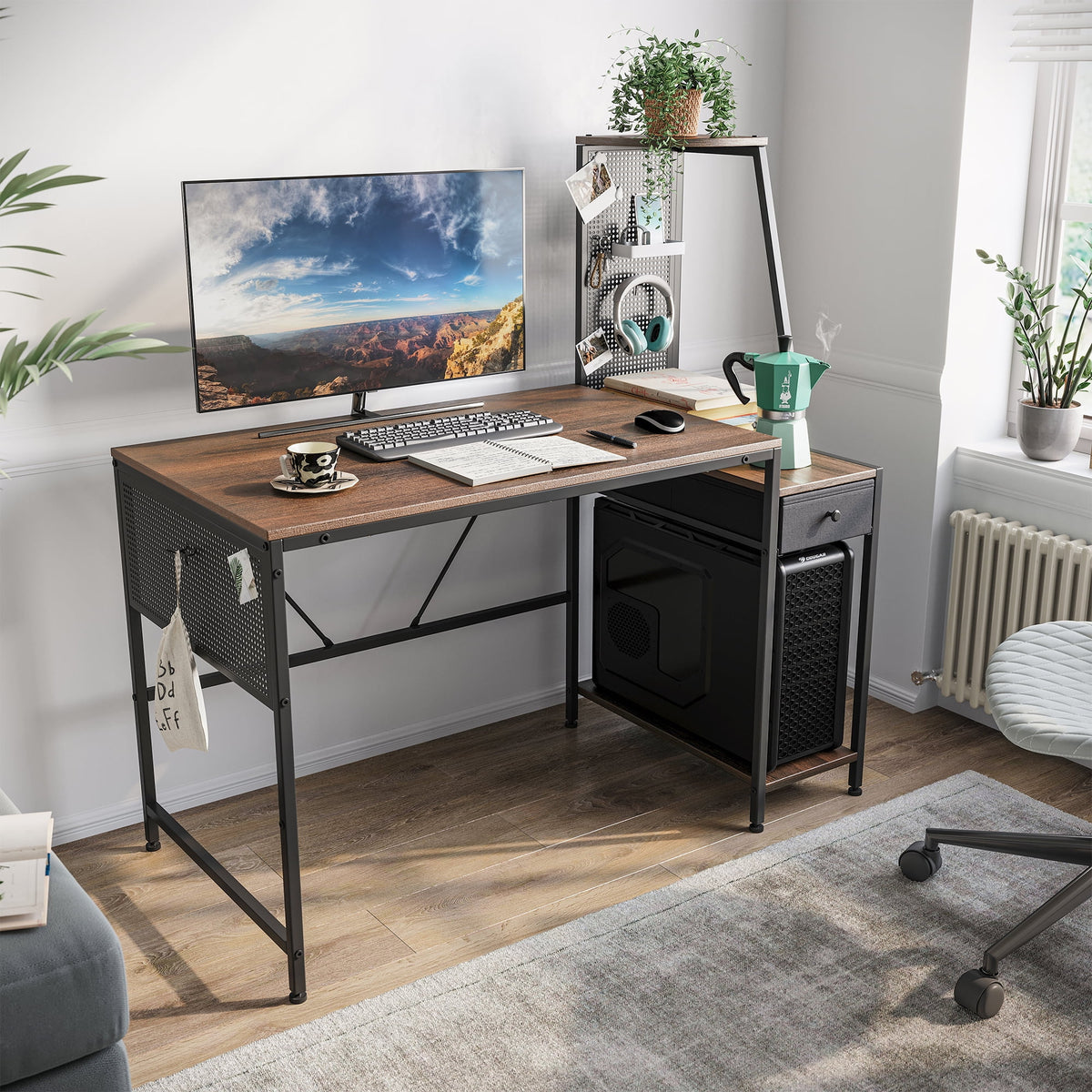 48 Inch Computer Desk with Shelves and Storage Drawer Z104647