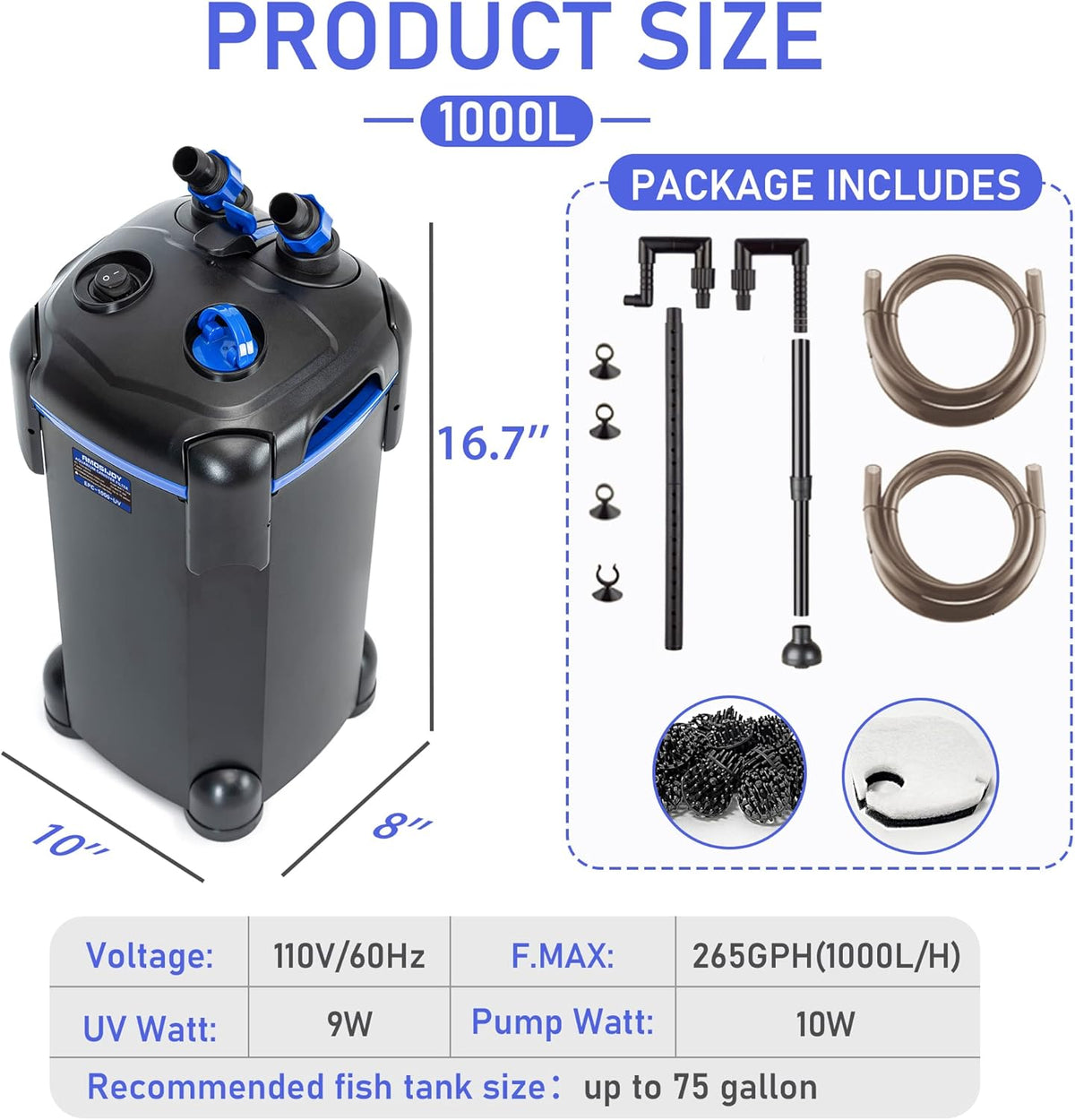 3-Stage Canister Filter for Aquariums W188849