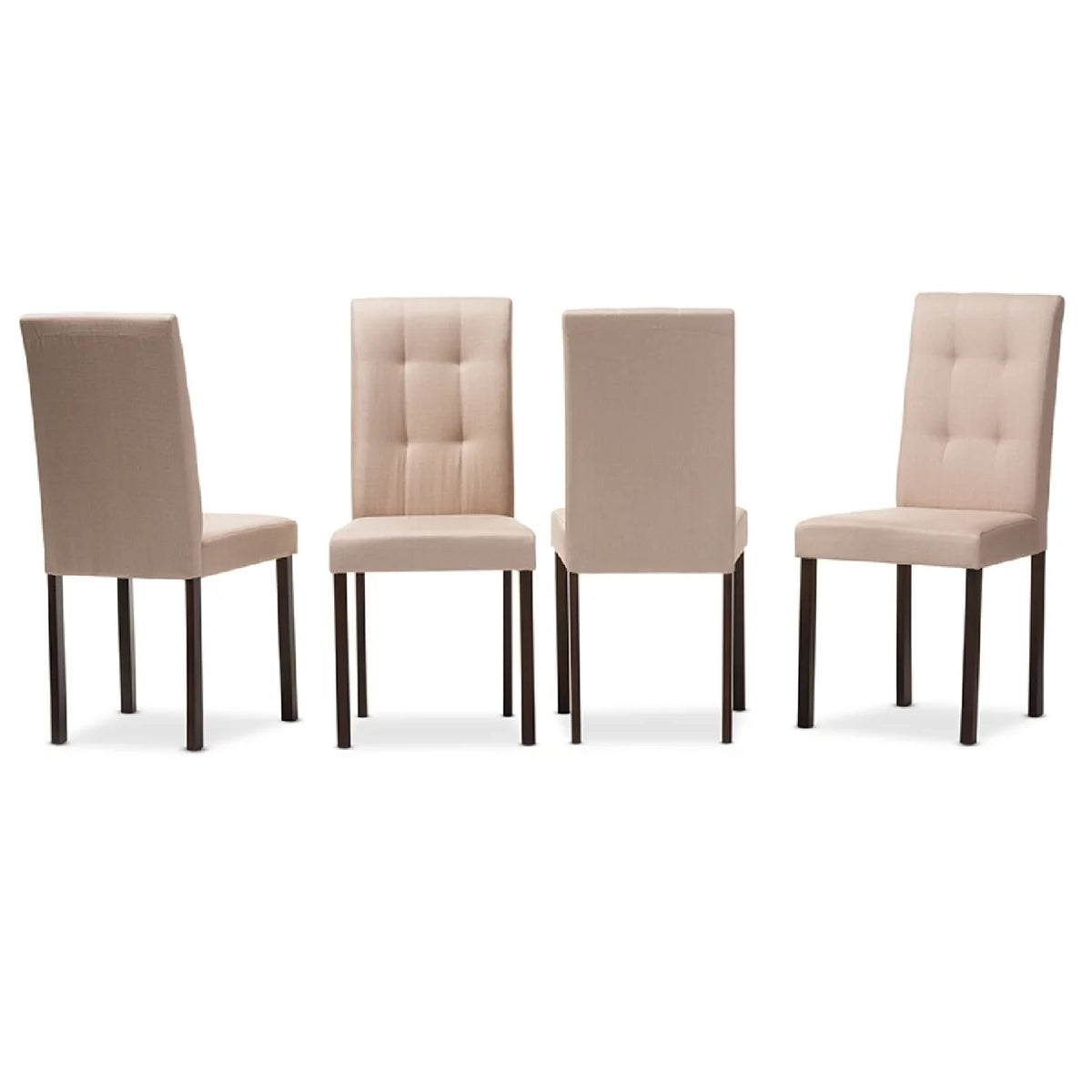 Beige Fabric Upholstered Dining Chair Set of 4 Y96845