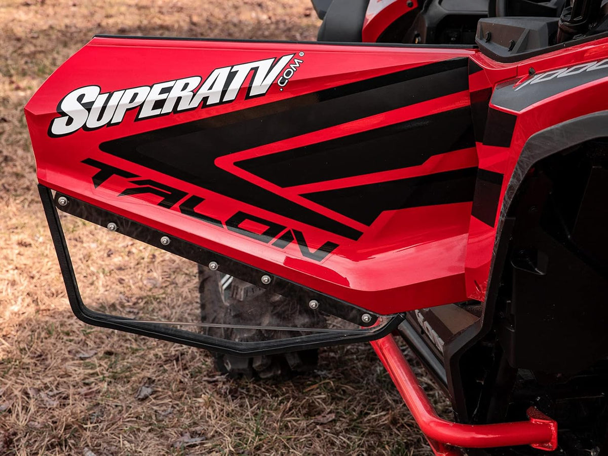 Clear Lower Doors for Honda Talon 1000X / 1000R / 1000X-4, 2 Front Lower Doors, 1/4” Clear Polycarbonate N93240