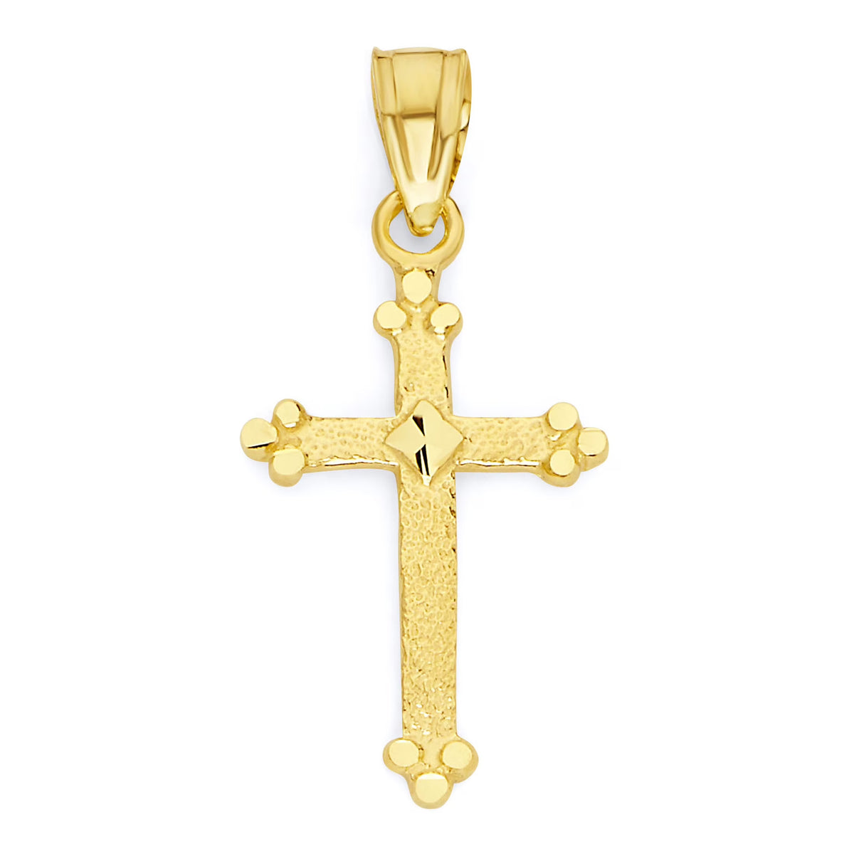 10k Gold Diamond Cut Cross Pendant T58672