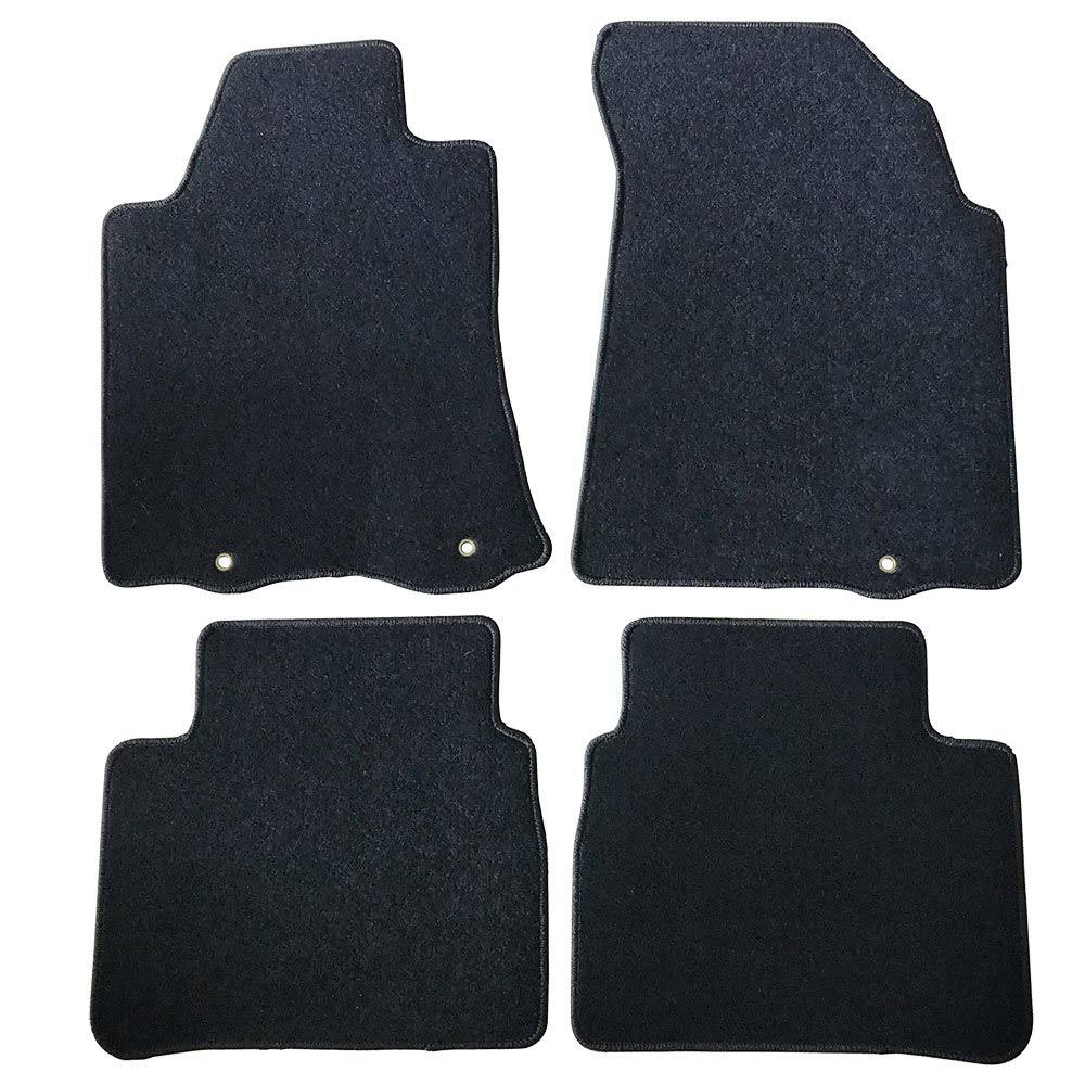 4 Pcs Black Nylon Floor Mats J3956
