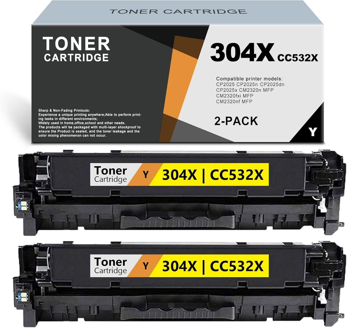 2 Pack Yellow High Yield Toner Cartridge H22952