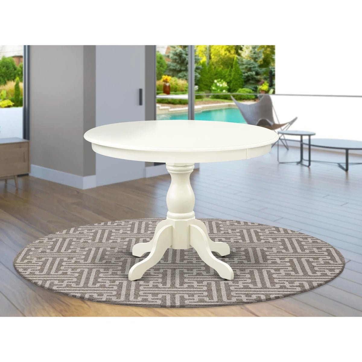 Black Wood Pedestal Dining Table I10948
