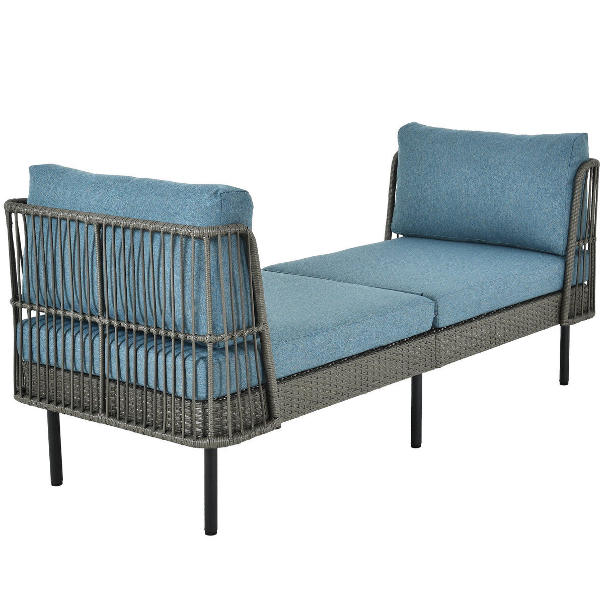 74in Wicker Outdoor Daybed with Cushion J49630