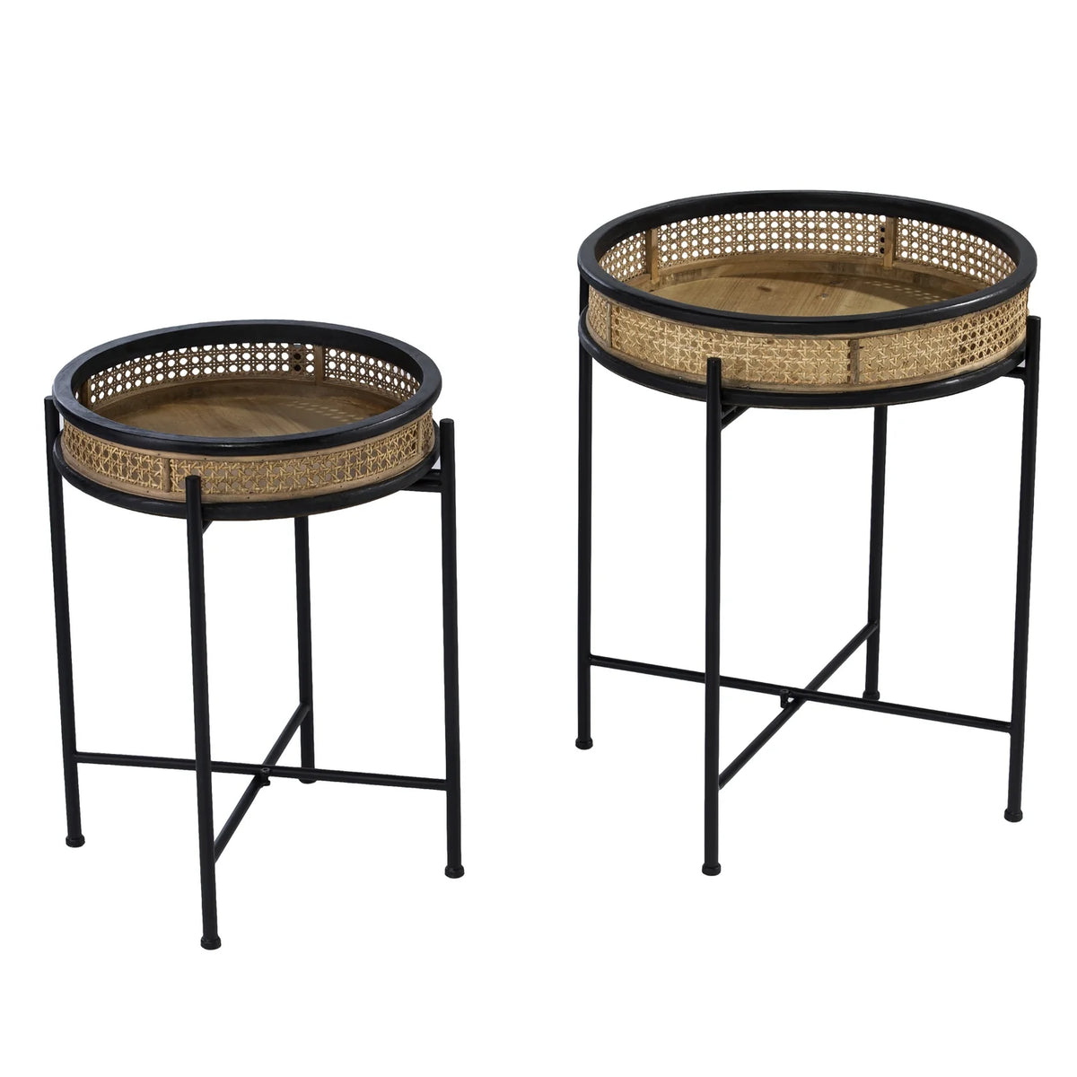 2-Piece Round Rattan Accent Table Set N908571