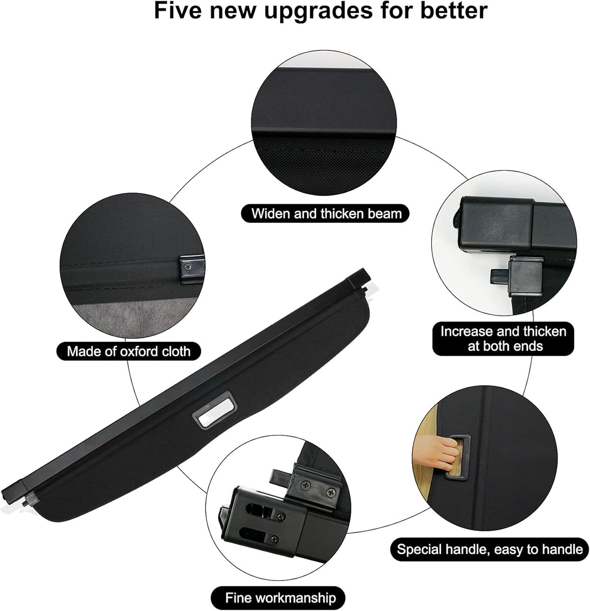 Black Waterproof Canvas Retractable Trunk Cover G624