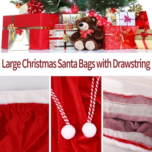 2 Pcs Christmas Velvet Drawstring Bags G294152