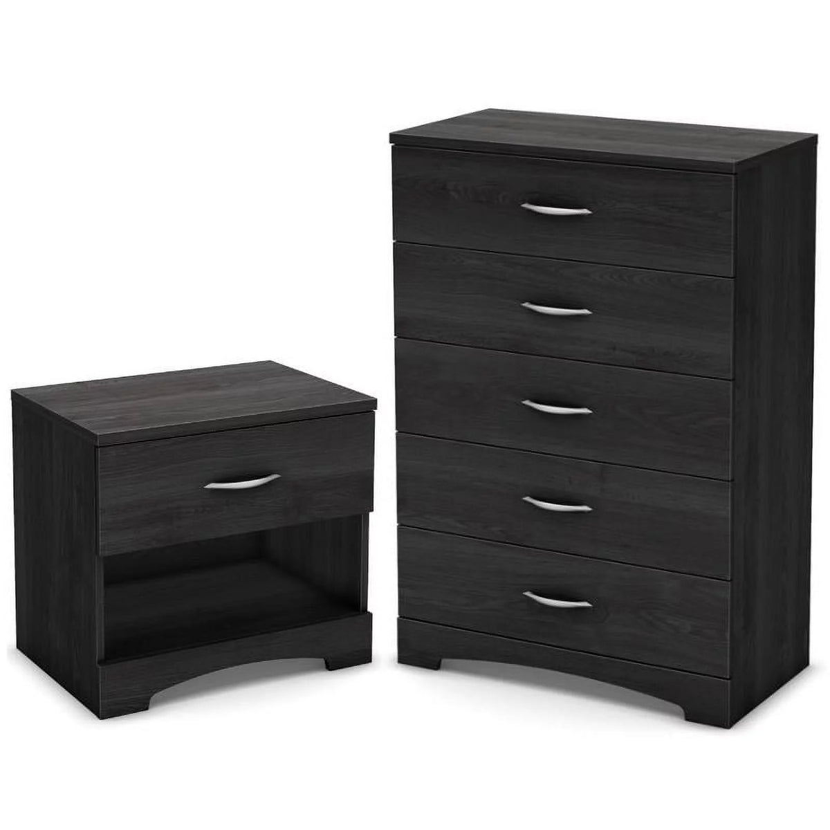 2-Piece Nightstand and Chest Set in Gray Oak Z42757