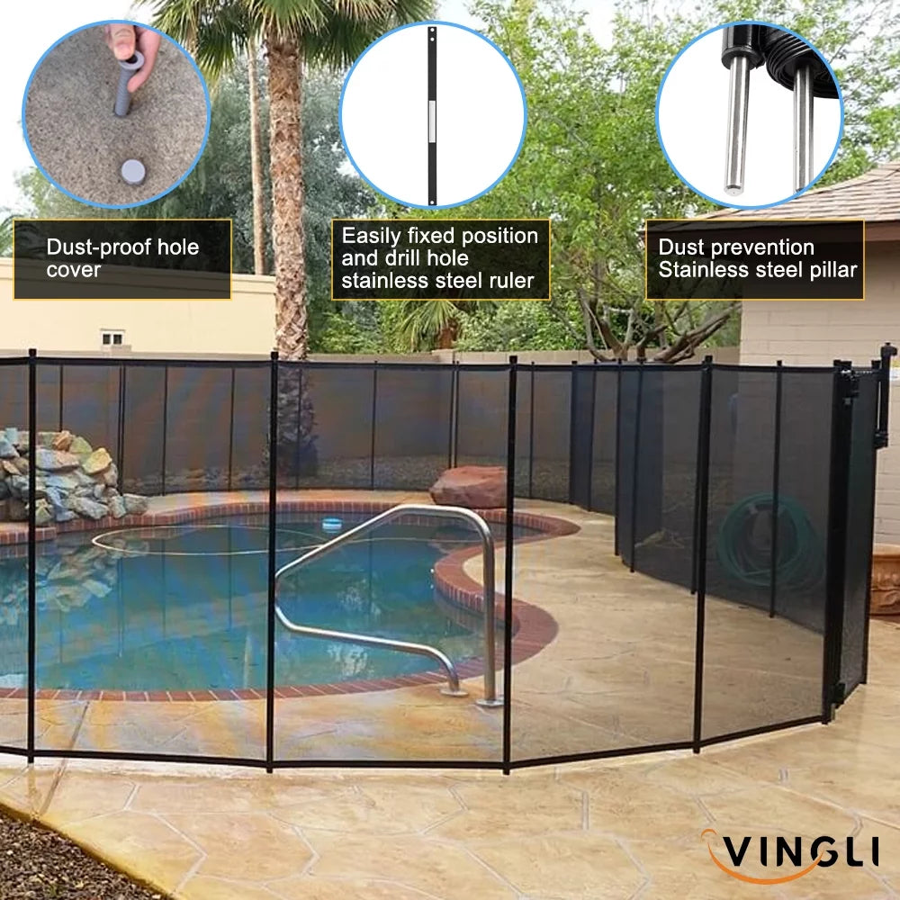 Black Swimming Pool Fence A654