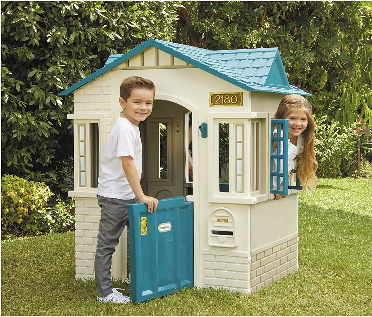 Blue Kids Pretend Playhouse with Working Door and Windows E349337