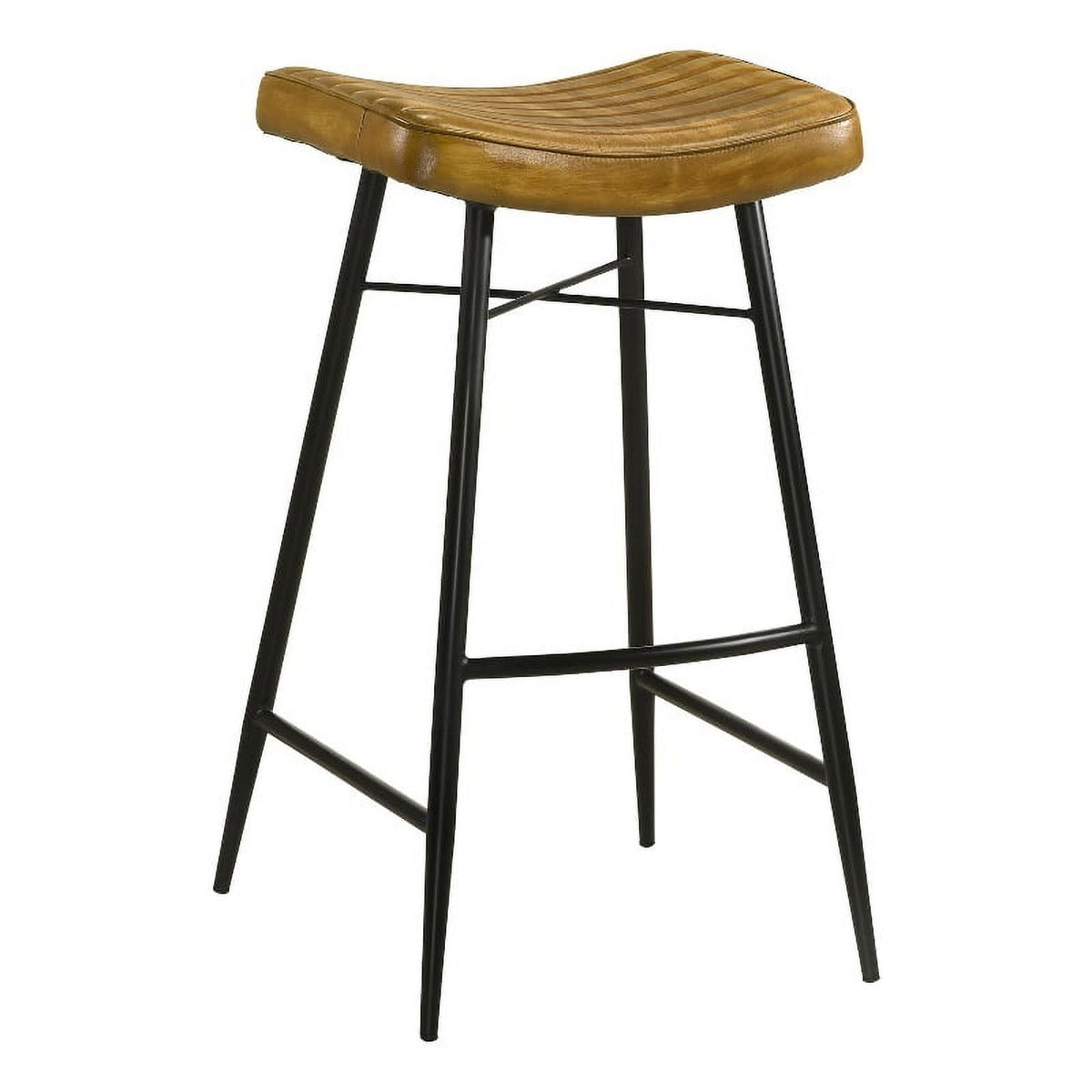 Antique Camel/Black Leather Bar Stool M2497