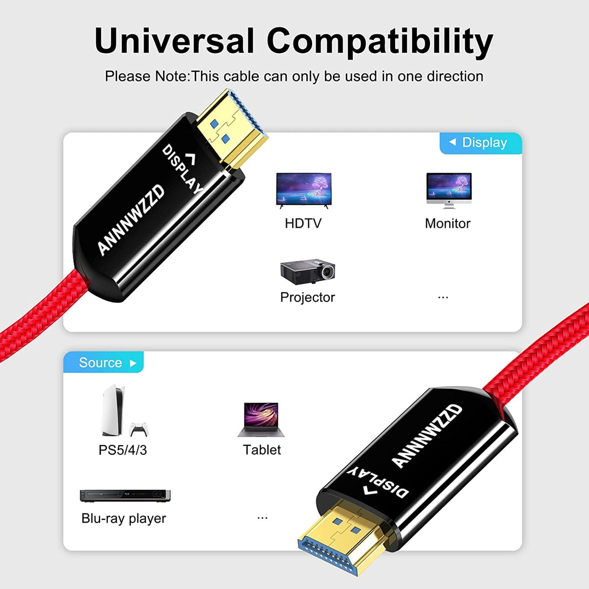 8K HDMI 2.1 Fiber Optic Cable, 328FT/100M O42322