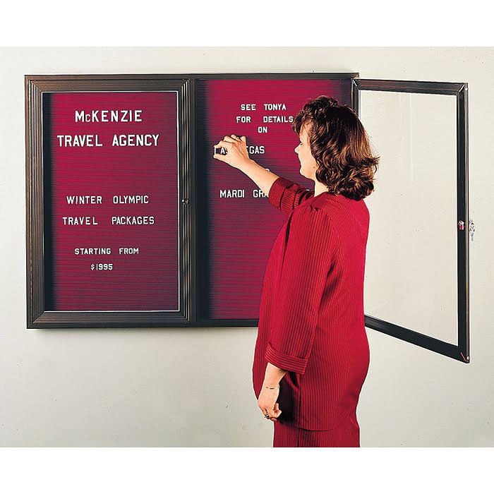 Black Satin Aluminum Enclosed Letter Board V77588