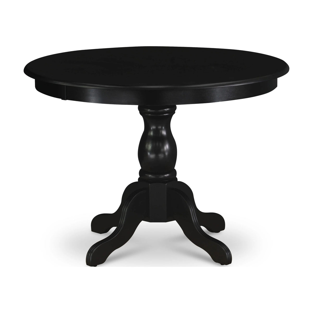 Black Wood Pedestal Dining Table I10948