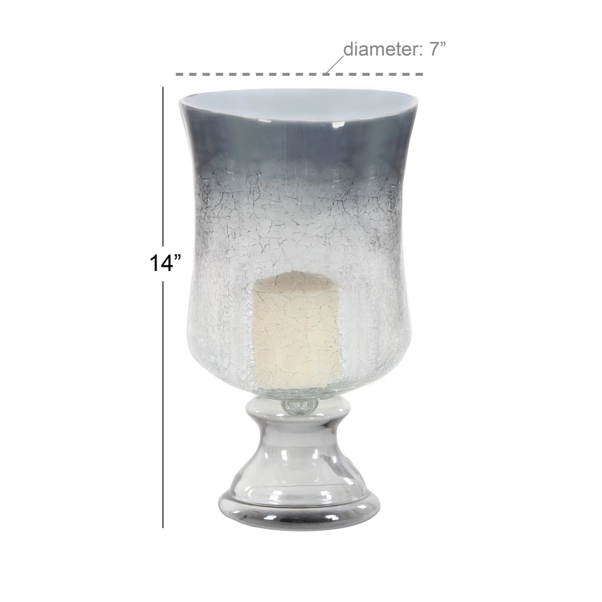 Black Glass Pillar Hurricane Lamp V868