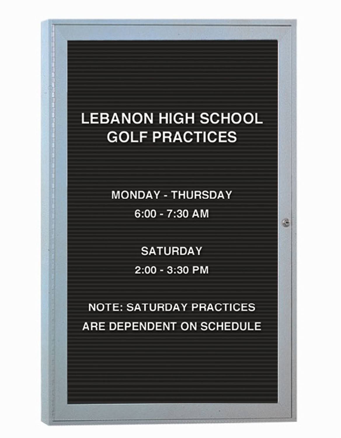 Black Satin Aluminum Enclosed Letter Board V77588