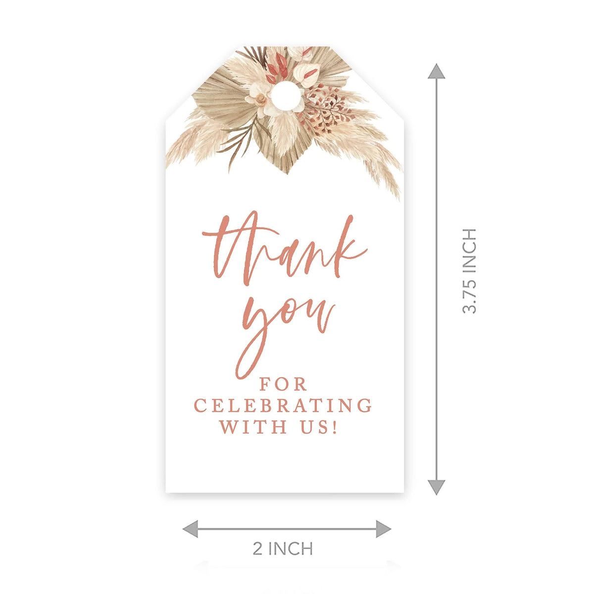 Boho Dried Palm Leaves Cardstock Tags with Bakers 100-Pk S305