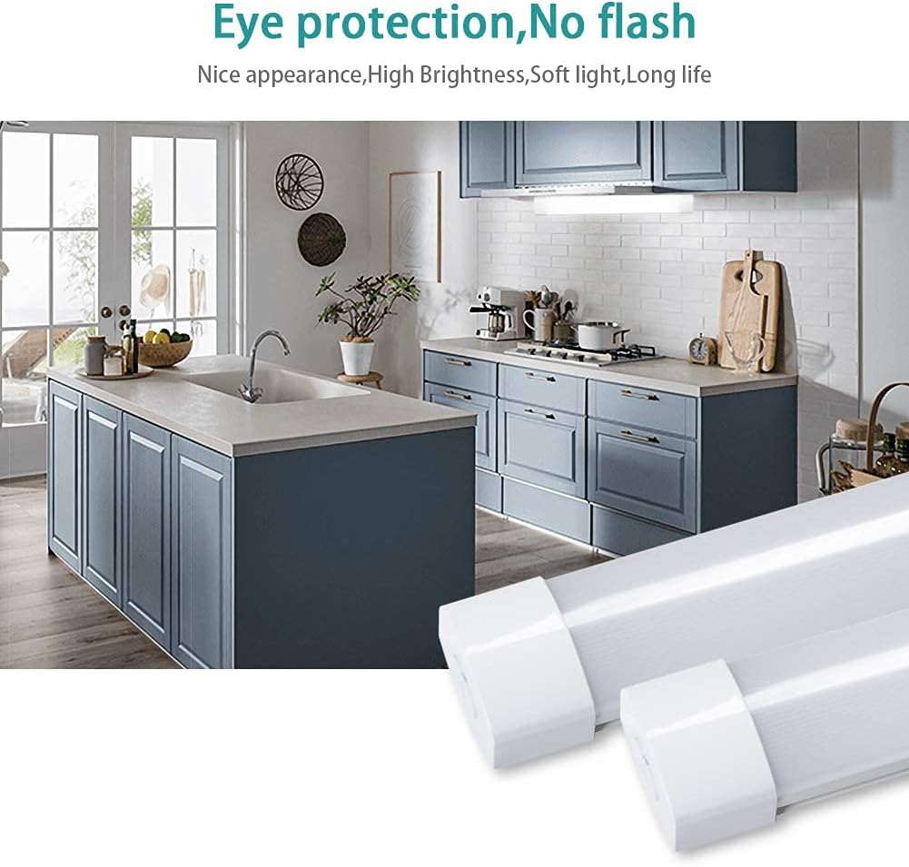 2 Pack 2FT 18W 5000K IP66 Waterproof LED Garage Light A784