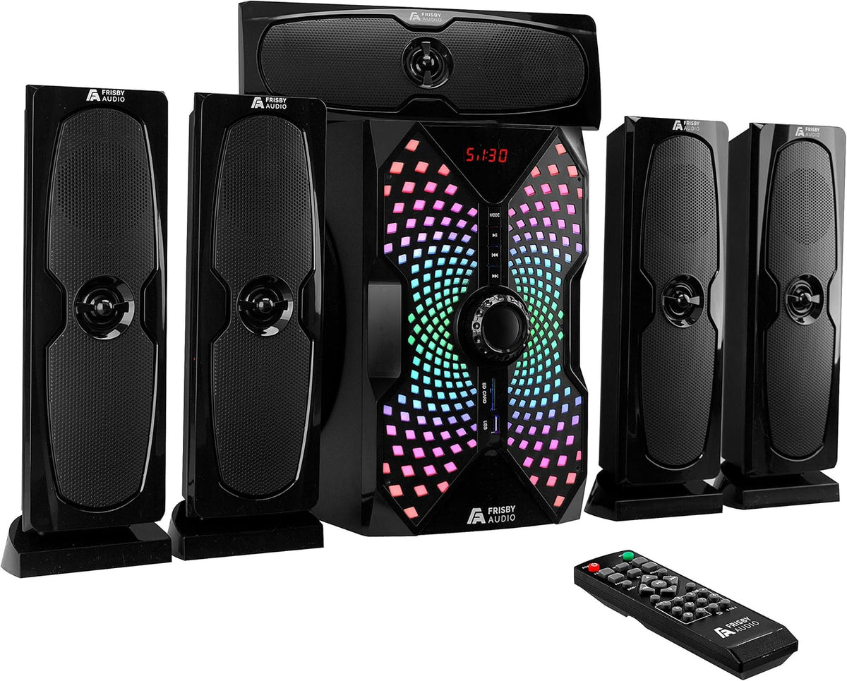 125 Watt 5.1 Surround Sound Speaker System with Subwoofer, Bluetooth, Digital Optical Input – Black W478