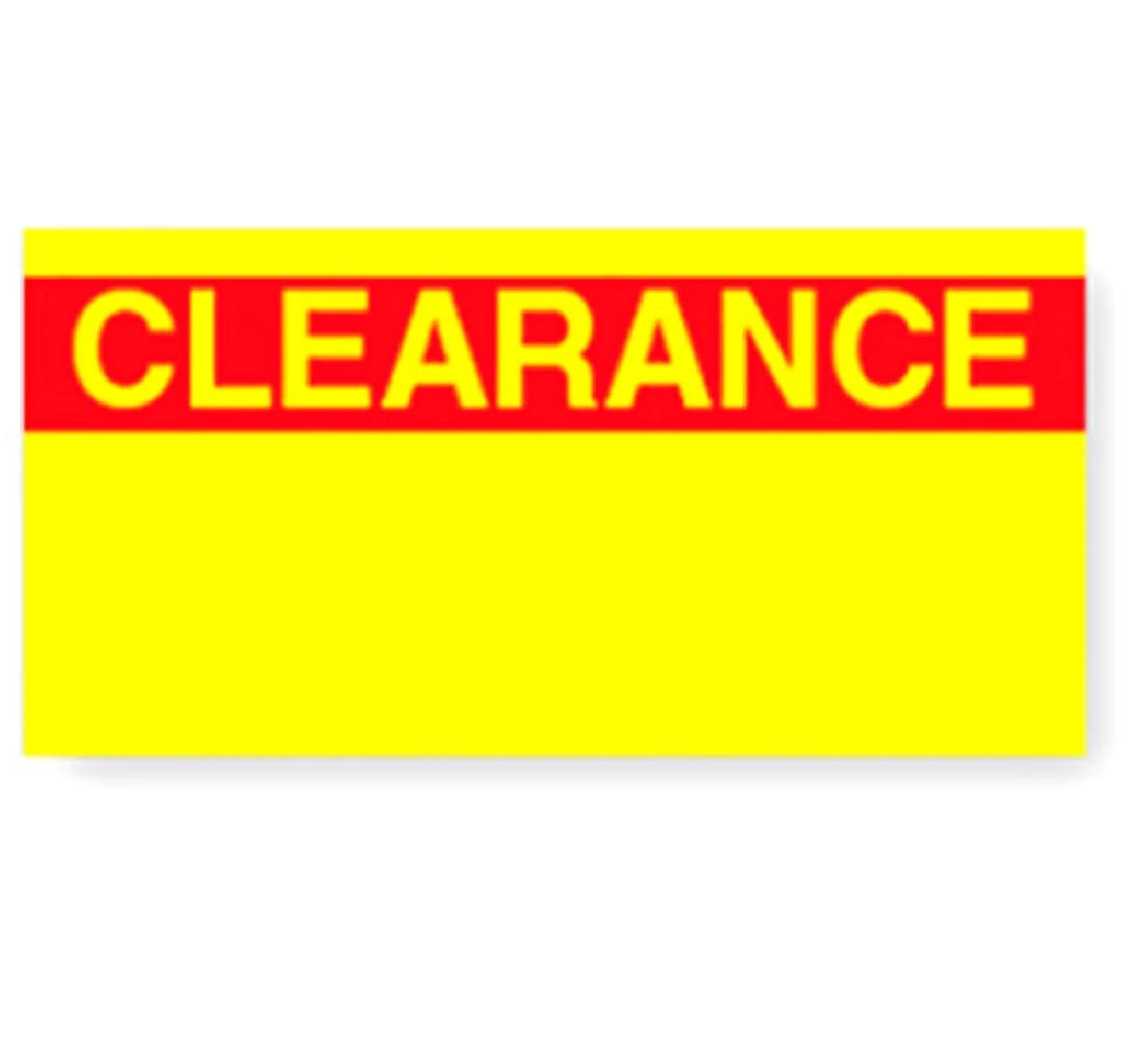 Clearance Labels Yellow Pack of 8 J227920