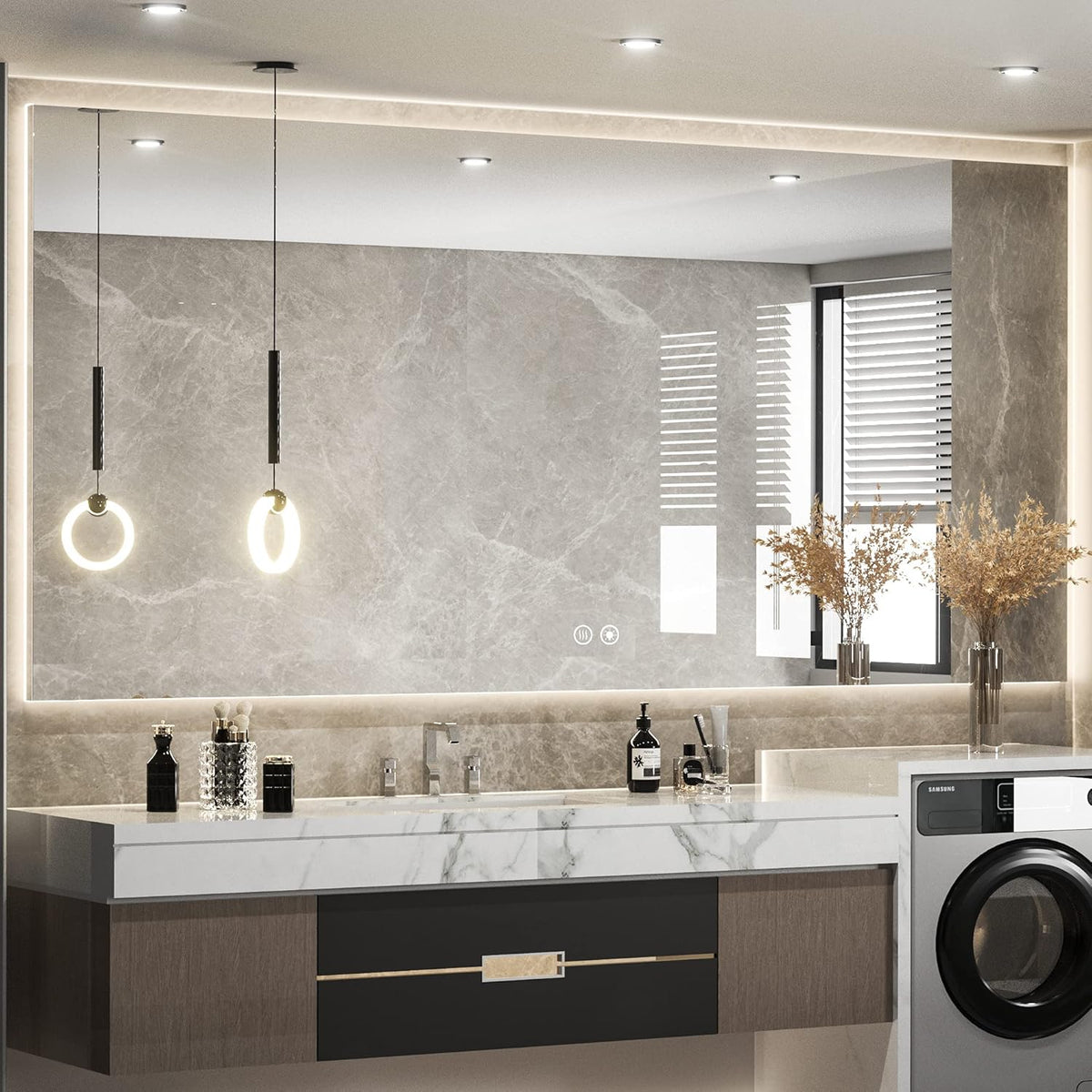 28 x 36 Inch Backlit LED Bathroom Mirror with Lights X7394