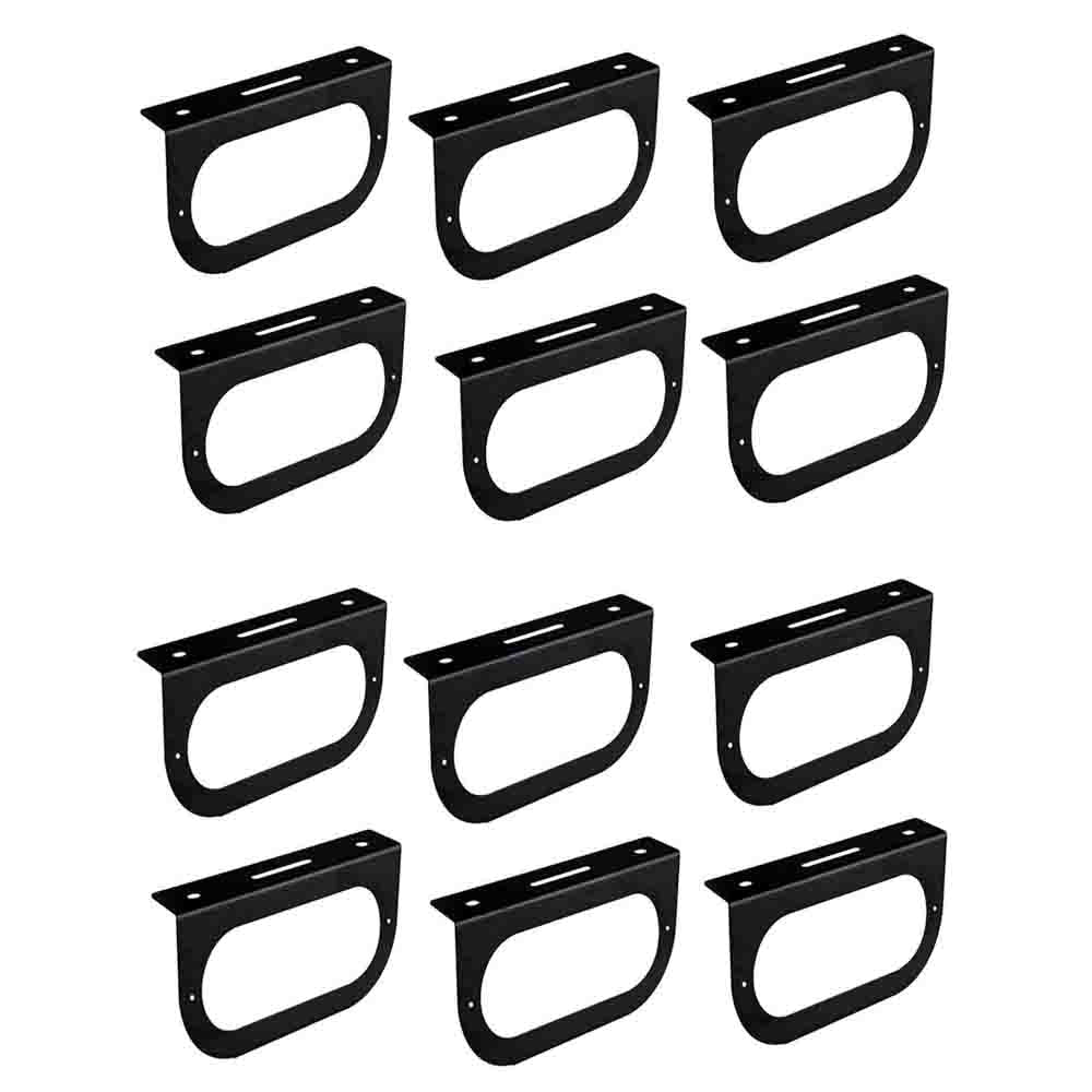 Black Taillight Mounting Brackets for 6" Oval Tail/Brake Light Powder Coated Trailer RV Y82309