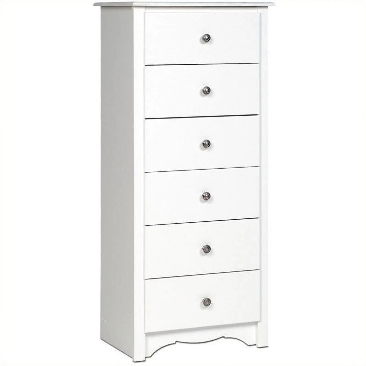 6 Drawer Wood Bedroom Lingerie Chest in White K25011
