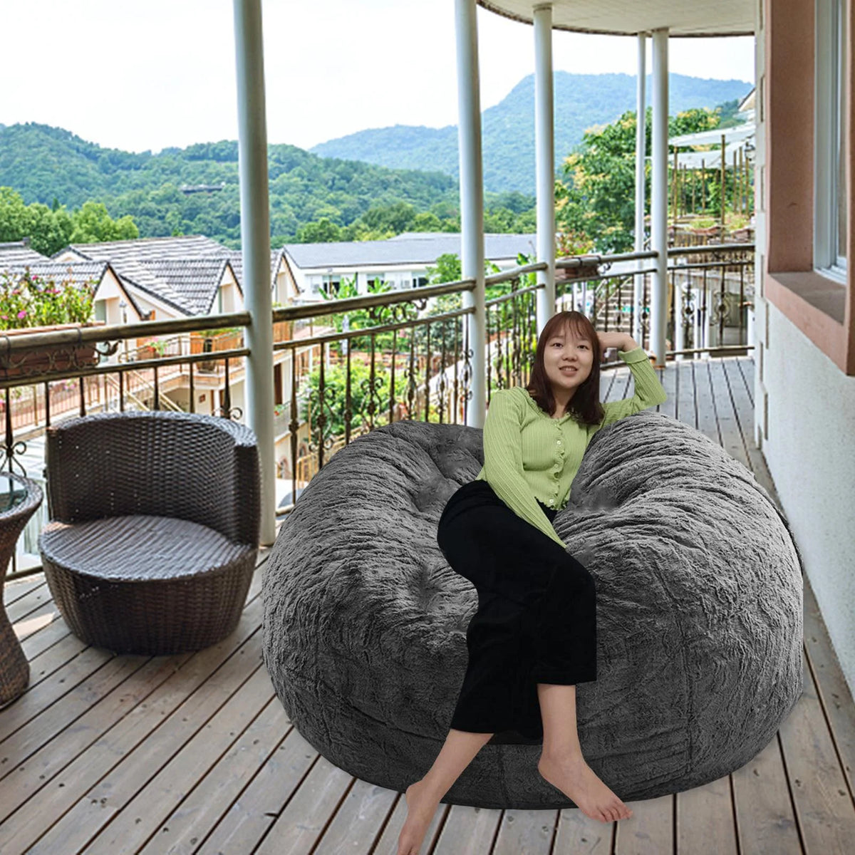 Dark Grey Artificial Leather Sofa U9472