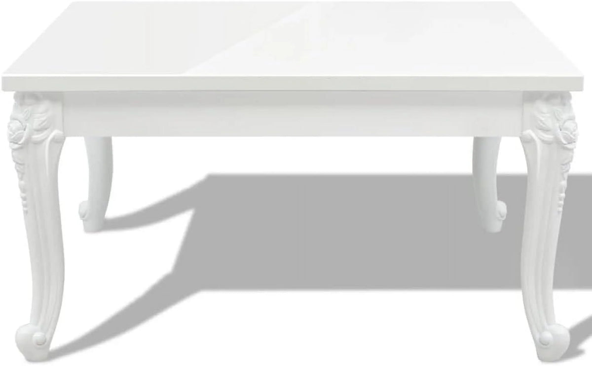 Coffee Table End Table with Plastic Legs High Gloss White H471