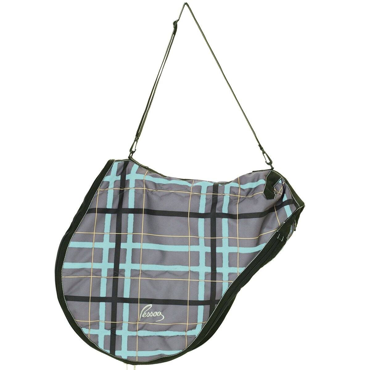 Clay/Teal Plaid Saddle Carrier J8892