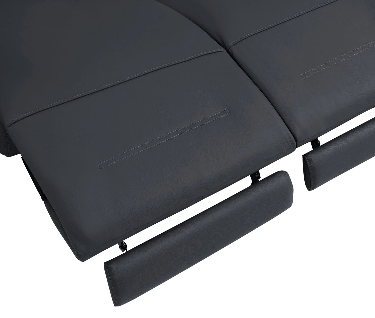 Dark Grey Top Grain Italian Leather Power Recliner Loveseat M9835
