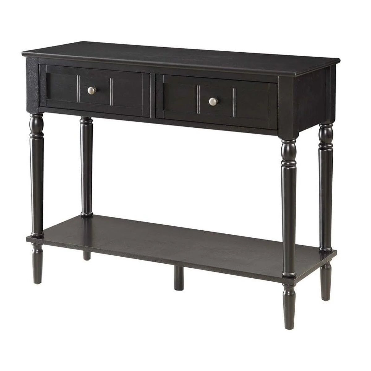 Black 2 Drawer Wood Console Table E775156