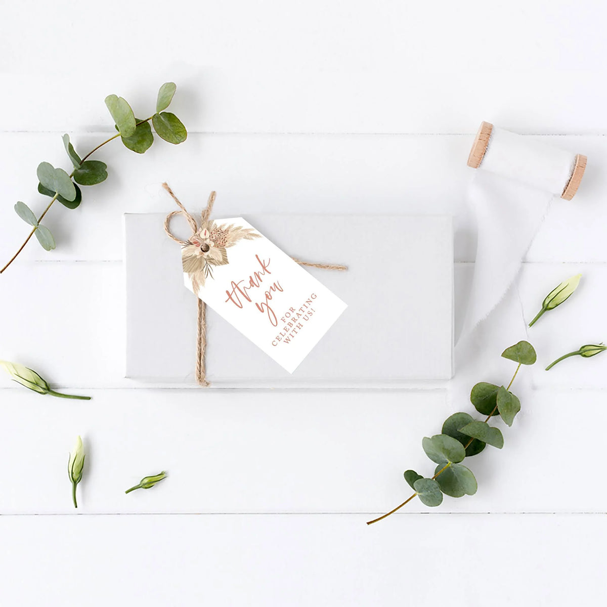 Boho Dried Palm Leaves Cardstock Tags with Bakers 100-Pk S305