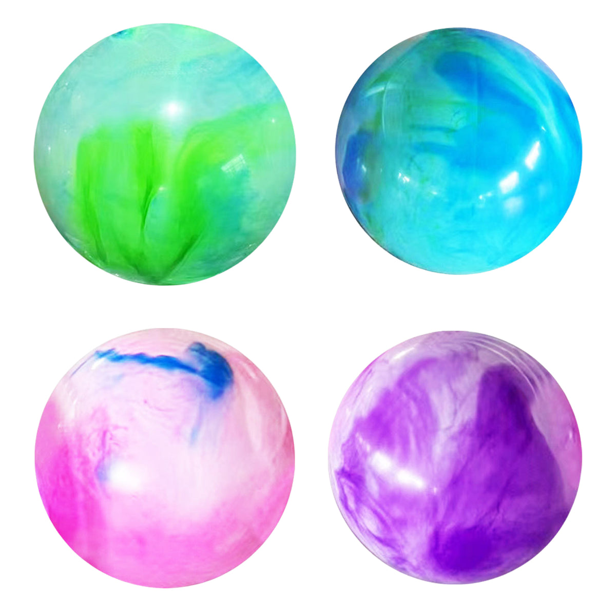 4Pcs 15 Inch Marbleized Bouncy Rubber Playground Sensory Balls K621739