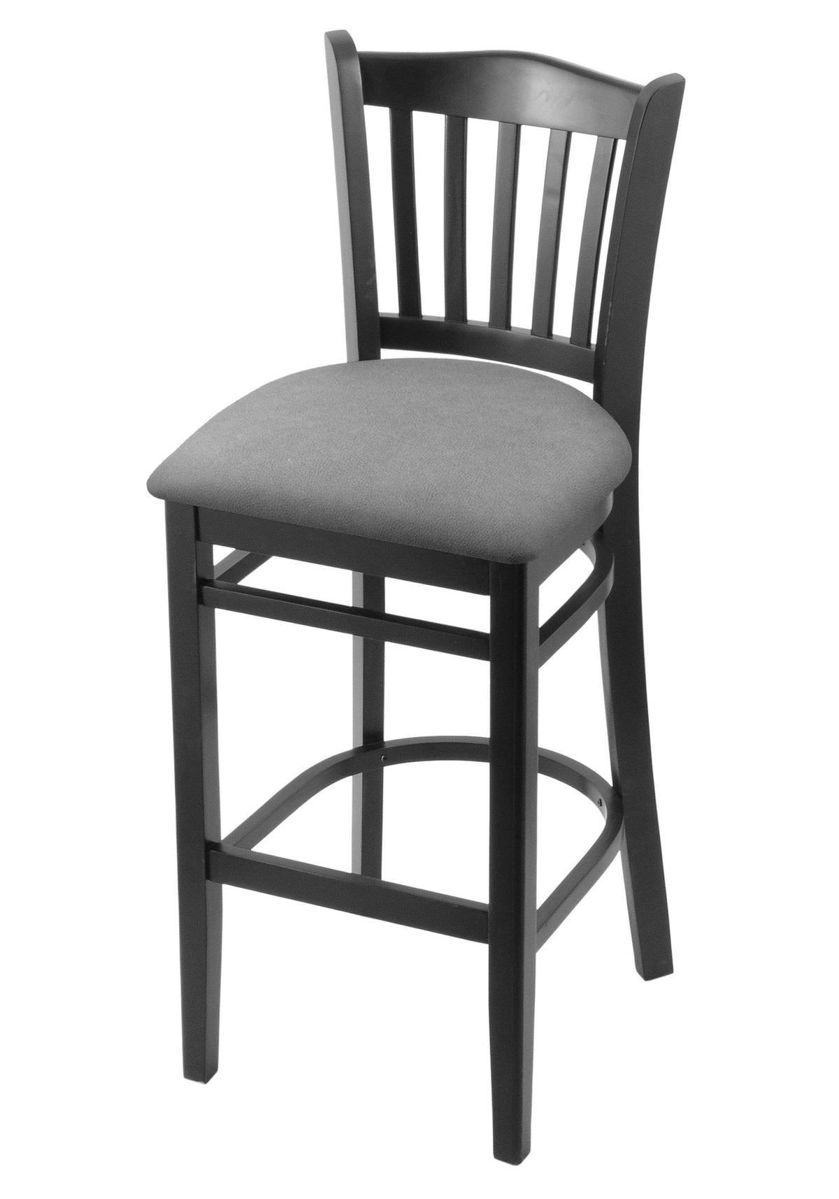25 inch Counter Stool with Black Finish and Grey Seat E2499