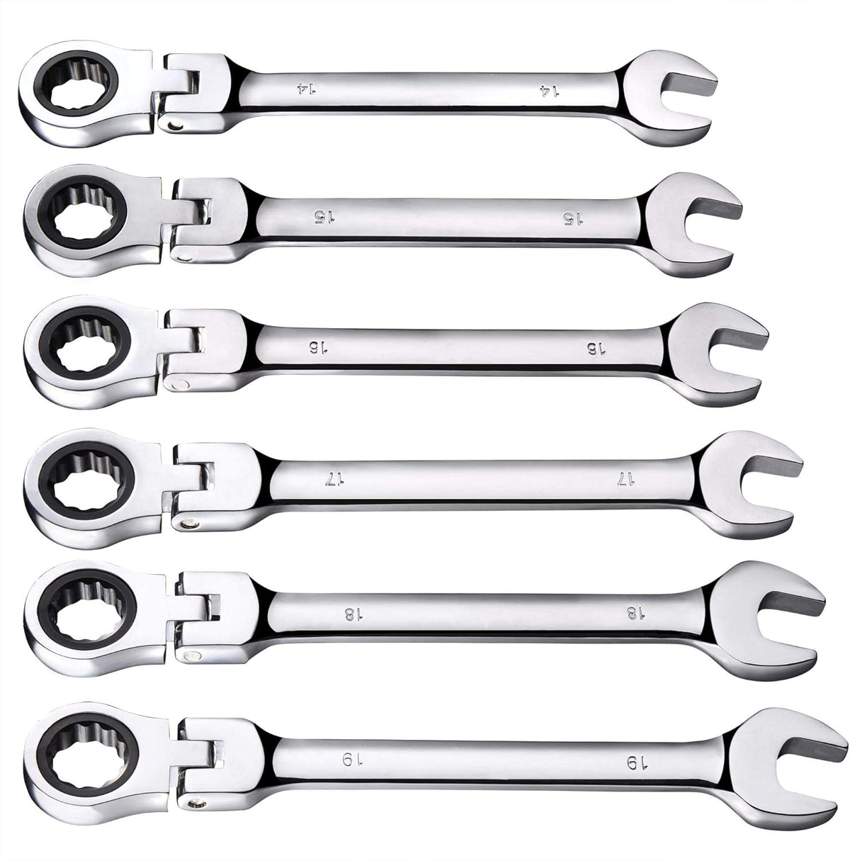 12pc 8-19mm Metric Movable Head Ratchet Wrench Combination Set N1066