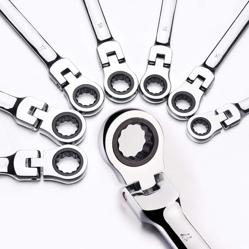 12pc 8-19mm Metric Movable Head Ratchet Wrench Combination Set N1066
